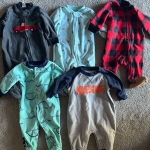 Assorted Baby Fleece Footies set of 5